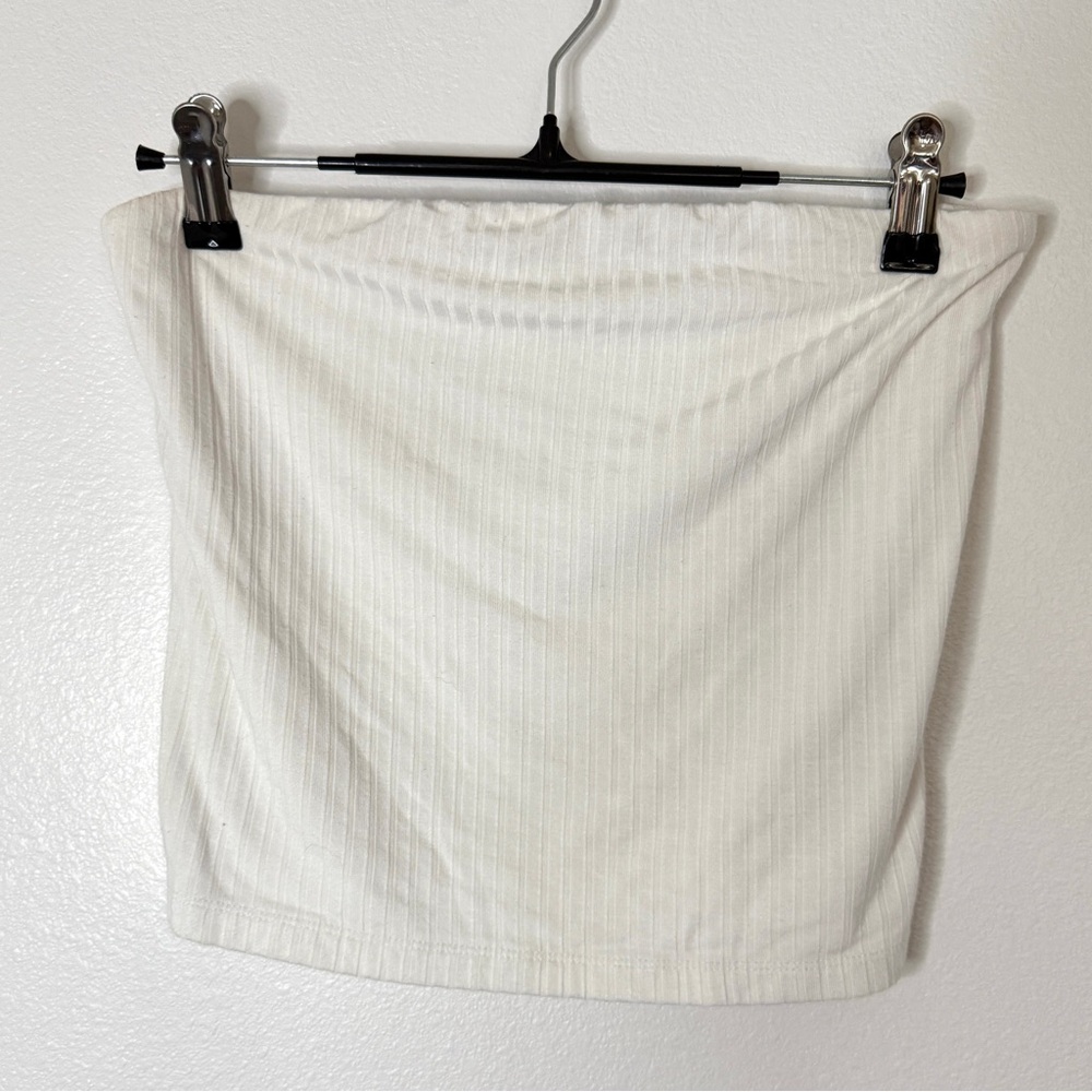 American Eagle Ribbed White Tube Top – Soft & Sexy, Size Medium| Closet Staple